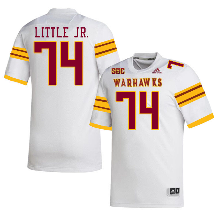 #74 Thomas Little Jr. Louisiana-Monroe Warhawks College Football Jerseys Stitched-White